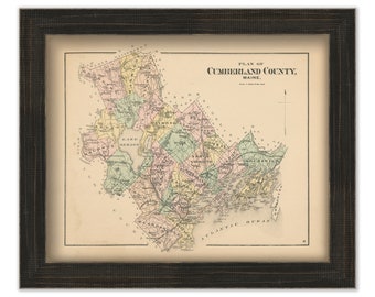 CUMBERLAND COUNTY, Maine 1871 Map, Replica or Genuine ORIGINAL