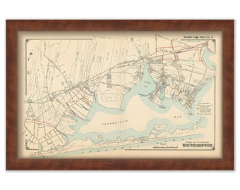 South Hampton, Shinnecock Bay, Tiana Beach, Long Island, New York 1916 Map