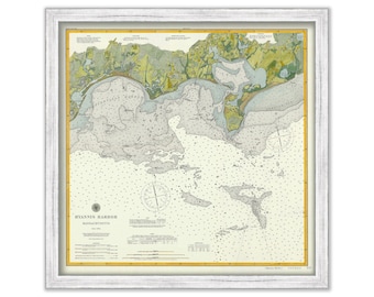 Hyannis Harbor, Massachusetts 1896 Nautical Chart