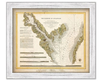 Annapolis Harbor, Maryland 1846 Nautical Chart