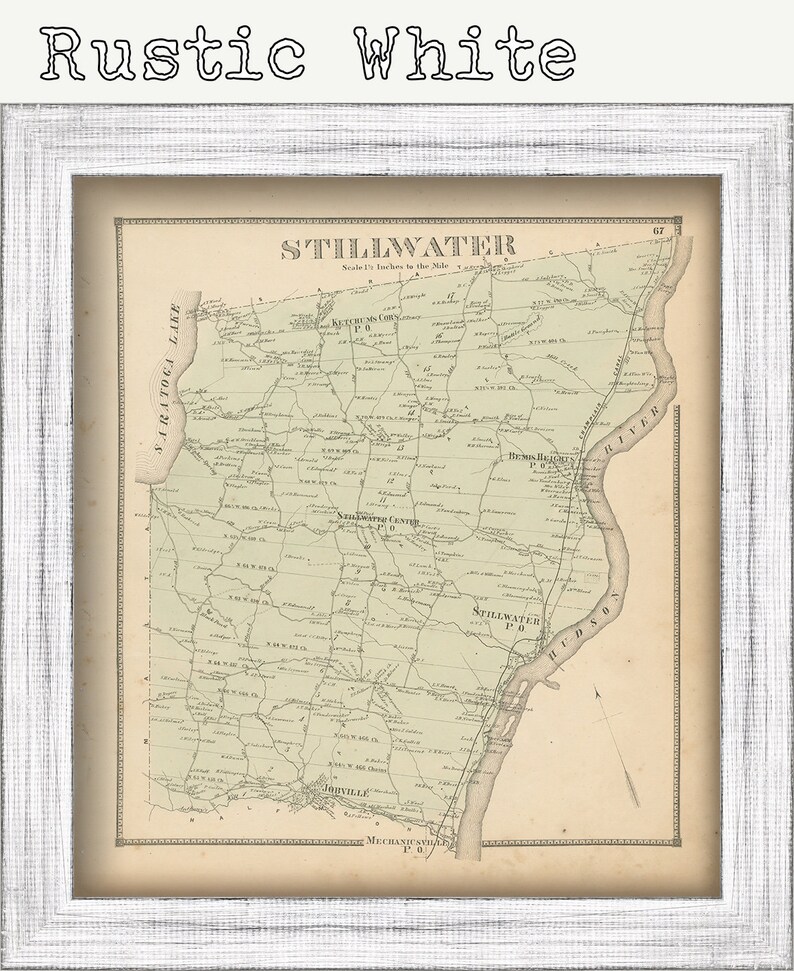 STILLWATER New York 1866 Map Replica or Genuine ORIGINAL Etsy