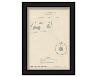 CAPE HATTERAS LIGHTHOUSE, Outer Banks, North Carolina  -  Site Plan for the Lighthouse as it was in 1906