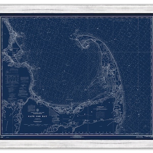 CAPE COD BAY, Massachusetts - 1968 Nautical Chart Blueprint