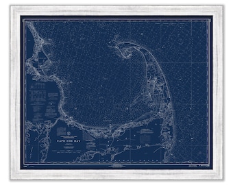 CAPE COD BAY, Massachusetts - 1968 Nautical Chart Blueprint