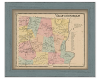WEATHERSFIELD, Windsor County, Vermont 1869 Map - Replica or Genuine ORIGINAL