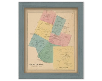 East Granby, Connecticut, 1869 Map, Replica or GENUINE ORIGINAL