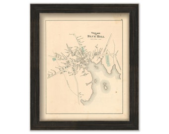 BLUE HILL, Maine 1881 Map, Replica or genuine ORIGINAL