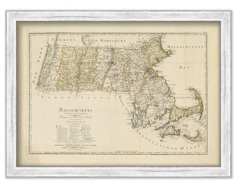 MASSACHUSETTS STATE MAP by D, F. Sotzmann, published in 1797