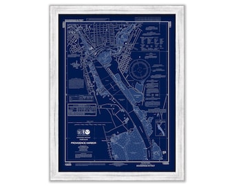 PROVIDENCE HARBOR, Rhode Island - Nautical Chart Blueprint published in 2016