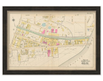 CAMBRIDGE, Massachusetts 1889 Plate 1, Kendall Square