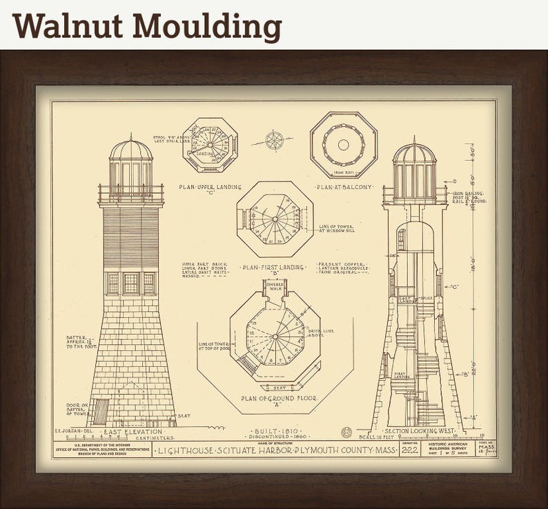 Scituate Light House 1810-Architectural Drawings image 5