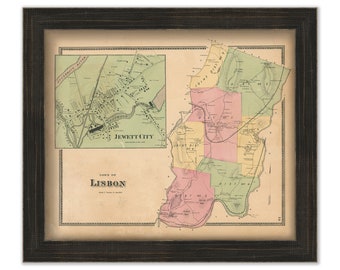 LISBON, Connecticut, 1868 Map