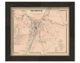 SEYMOUR, Connecticut, 1868 Map, Replica or Genuine Original