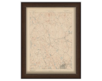 Worcester, Paxton, Boylston and Princeton, Massachusetts 1890 - Topographic Map - Replica and Genuine Original