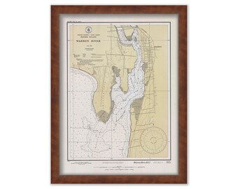 WARREN RIVER, Rhode Island - Nautical Chart 1932