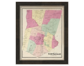 NEW CANAAN, Connecticut Map 1867