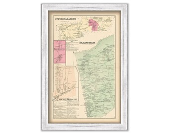 UPPER NAZARETH and PLAINFIELD, Pennsylvania 1872 Map - Replica or Genuine Original