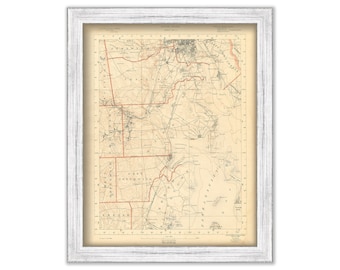 EAST PROVIDENCE, Cranston, East Greenwich, North Kingston and Warrick, Rhode Island 1891 Topographic Map - Replica or Genuine Original