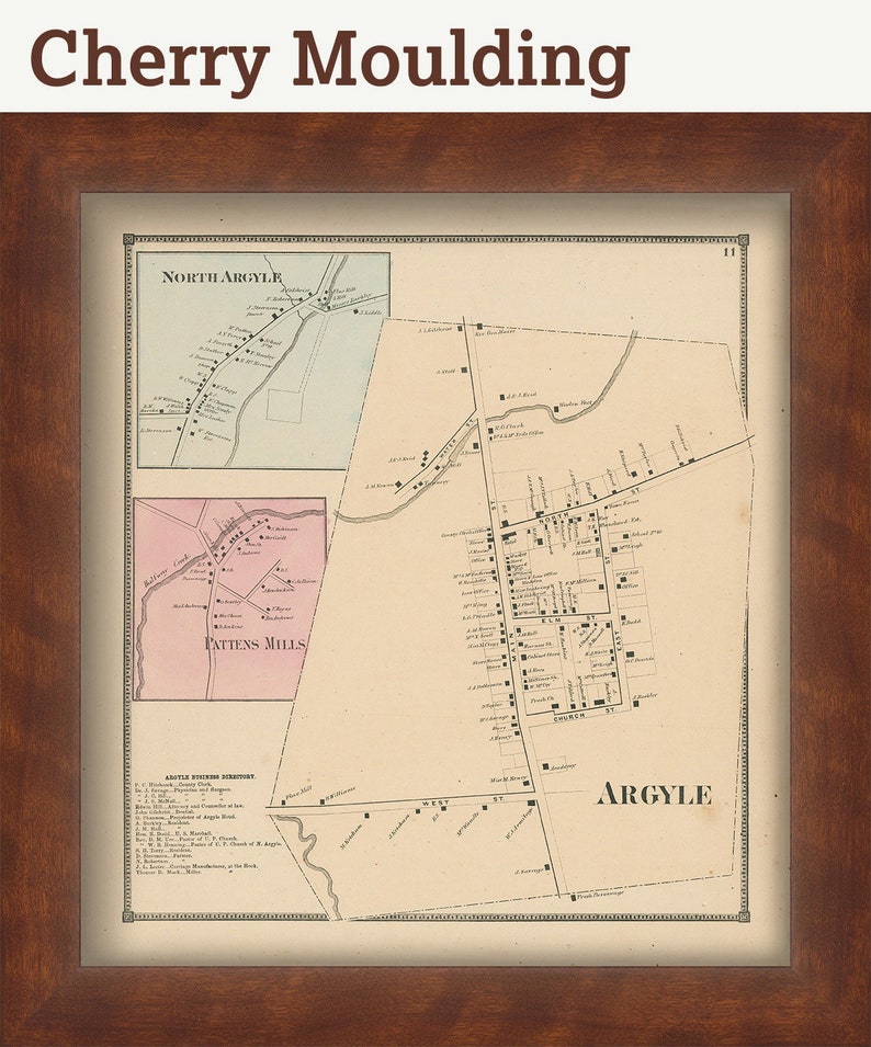 Village of ARGYLE New York 1866 Map Etsy