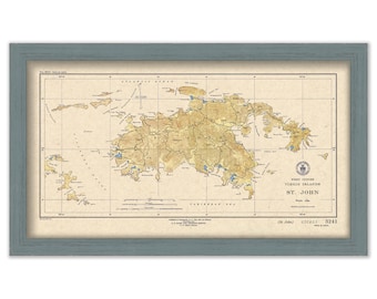 St JOHN, VIRGIN ISLANDS -  1948 Nautical Chart