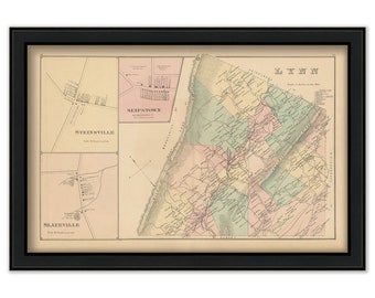 LYNN, Pennsylvania 1876 Map - Replica or Genuine Original