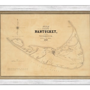 NANTUCKET ISLAND, Massachusetts 1838 Map