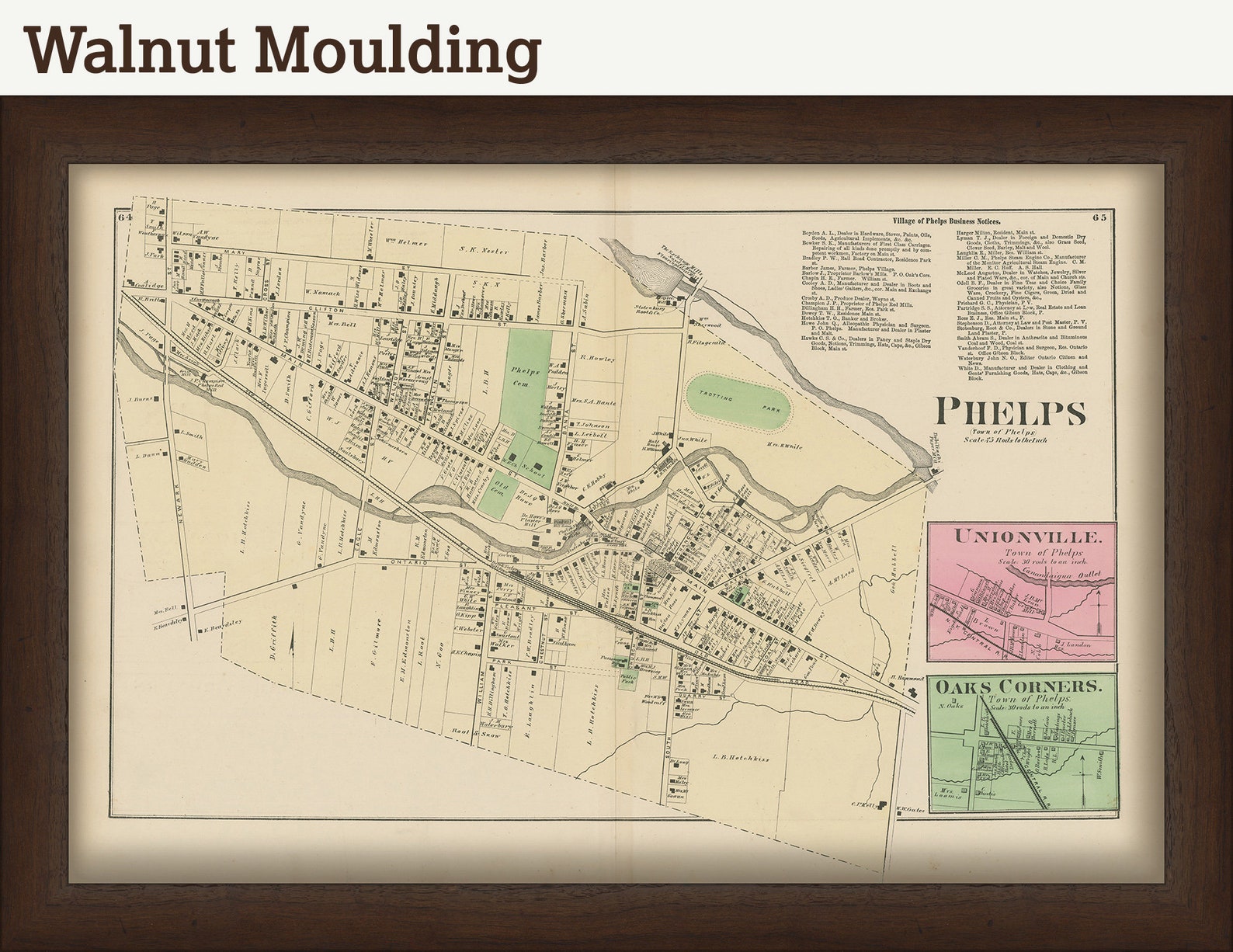 PHELPS VILLAGE New York 1874 Map Etsy