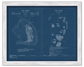 CAPE ROMAIN LIGHTHOUSE, South Carolina  -  Blueprint Site Plan of the Lighthouse as it was in 1893