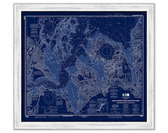 HEMPSTEAD HARBOR, Long Island, New York - Nautical Chart Blueprint published in 2014