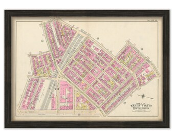 BOSTON 1902 Map, Plate 18, South End, Castle Square