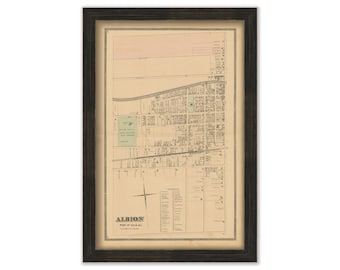 ALBION, New York 1875 Map, Replica or Genuine Original