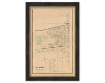 ALBION, New York 1875 Map, Replica or Genuine Original