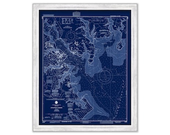 ANNAPOLIS HARBOR, Maryland - Blueprint Nautical Chart 1992