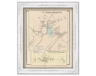 Village of NORTH BERWICK, Maine 1872 Map