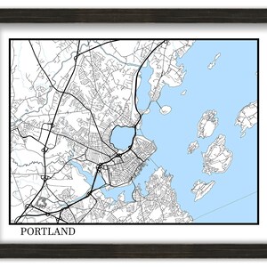 PORTLAND, Maine - Contemporary Map Poster