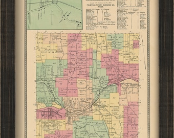 Town of PALMYRA, New York 1874 Map, Replica and GENUINE ORIGINAL