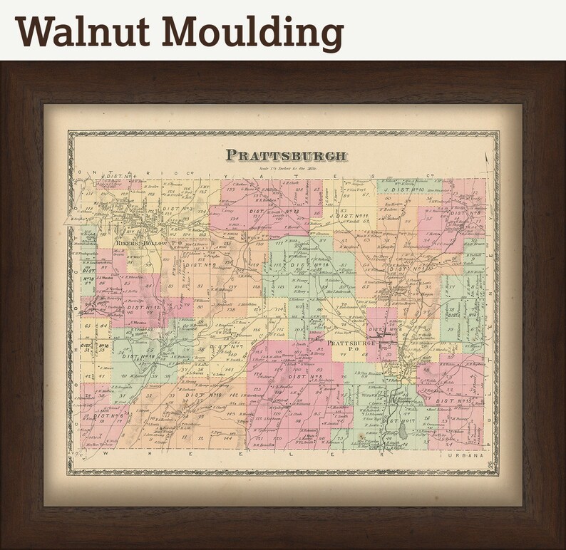 PRATTSBURGH New York 1873 Map Replica or Genuine ORIGINAL Etsy