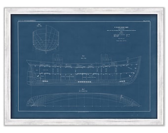 NANTUCKET LIGHTSHIP  - Blueprint Drawing and Plan of the Lightship 1855