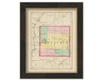 MISSAUKEE COUNTY, Michigan 1873 Map - Replica or Genuine Original