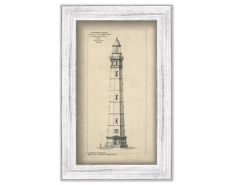 LOGGERHEAD KEY LIGHTHOUSE, Florida  - Drawing and Plan of the Lighthouse as it was in 1876