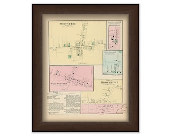Villages of WEBSTER, New York 1872 Map