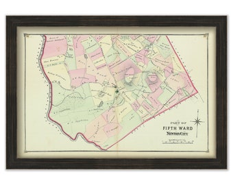 City of NEWTON, OAK HILL, Massachusetts 1874 Map