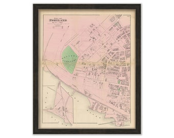 PORTLAND, Maine 1871 Map, Replica or Genuine ORIGINAL