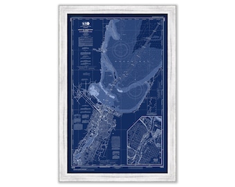 GREEN BAY, Wisconsin - 2015 Nautical Chart Blueprint by NOAA