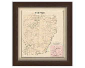 Town and Village of CASTILE, Wyoming County, New York 1866 Map