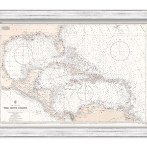CARIBBEAN and WEST INDIES Nautical Chart 1966