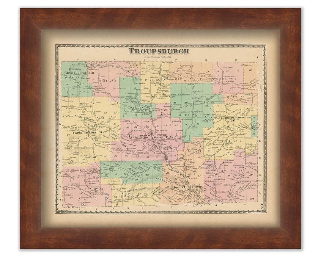 TROUPSBURG, New York 1873 Map, Replica or Genuine ORIGINAL Etsy