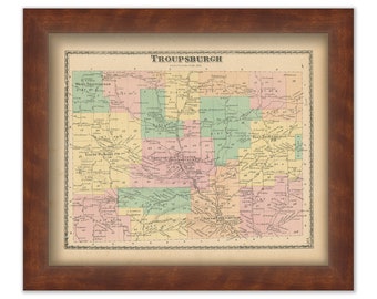 TROUPSBURG, New York 1873 Map, Replica or Genuine ORIGINAL