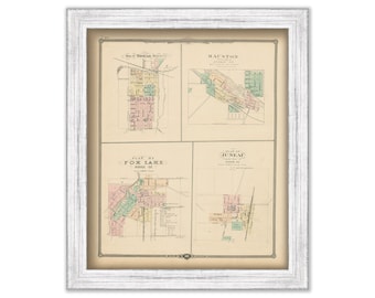 Tomah, Mauston, Fox Lake and Juneu, Wisconsin 1878 Map, Replica or Genuine Original