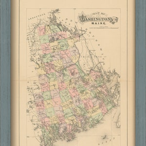 WASHINGTON County, Maine 1890 Map, Replica or GENUINE ORIGINAL - Etsy